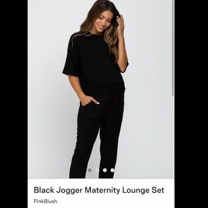 Pink blush maternity jogger set